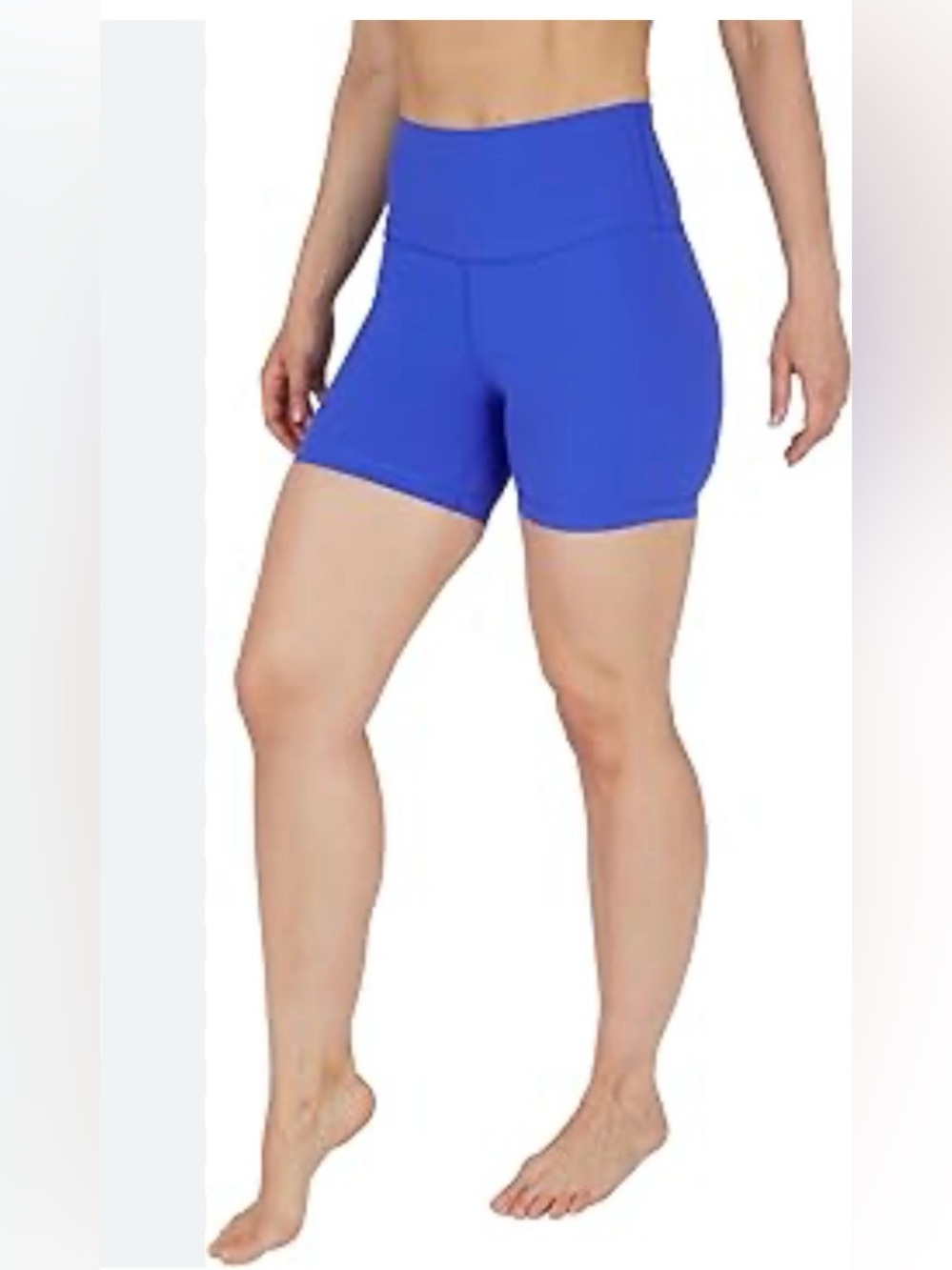 90 Degree By Reflex High Waist Bike Shorts Blue Size Large NWT